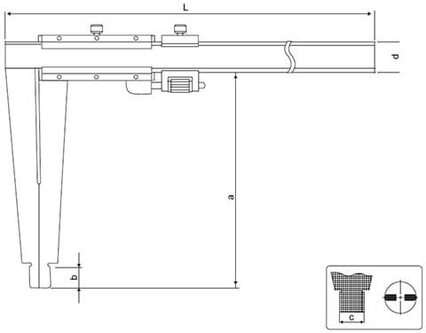 Long Jaw Vernier Calipers - SPECIFICATIONS & DIMENSIONS
