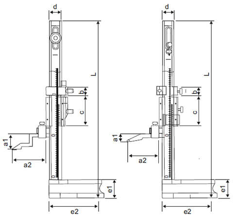 Vernier Height Gauges - SPECIFICATIONS & DIMENSIONS