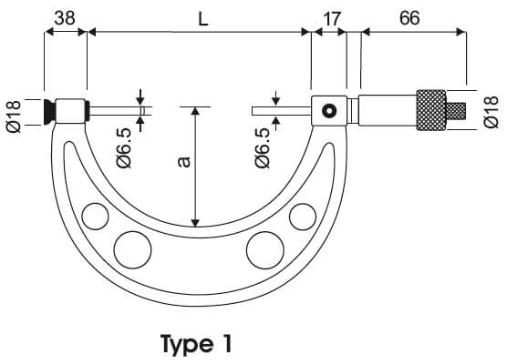 Interchangeable Outside Micrometers - Type 1