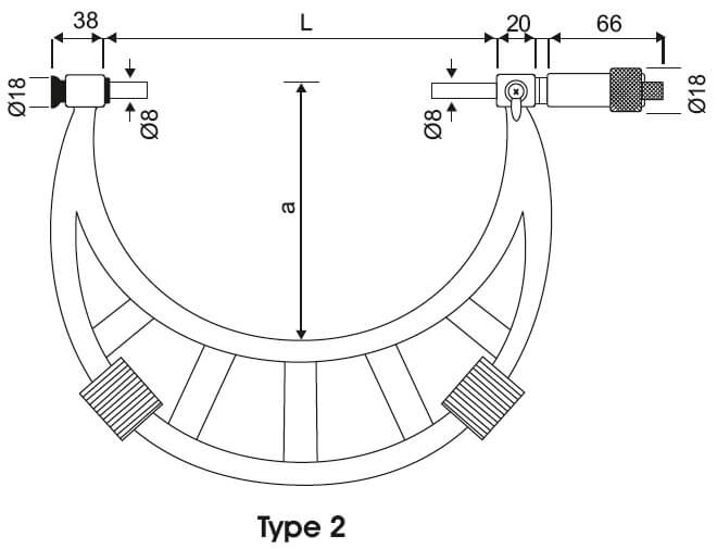 Interchangeable Outside Micrometers - Type 2