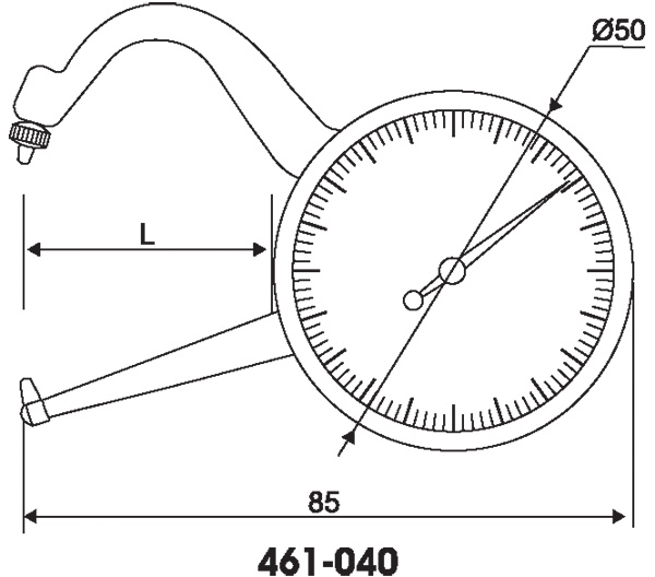P Type Dial Thickness Gauge - SPECIFICATIONS & DIMENSIONS