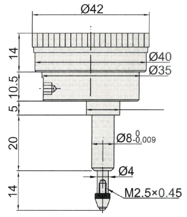 Back Plunger Dial Indicator - SPECIFICATIONS & DIMENSIONS