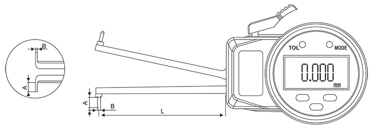 Digimatic Internal Measuring Gauge with Bluetooth - SPECIFICATIONS & DIMENSIONS