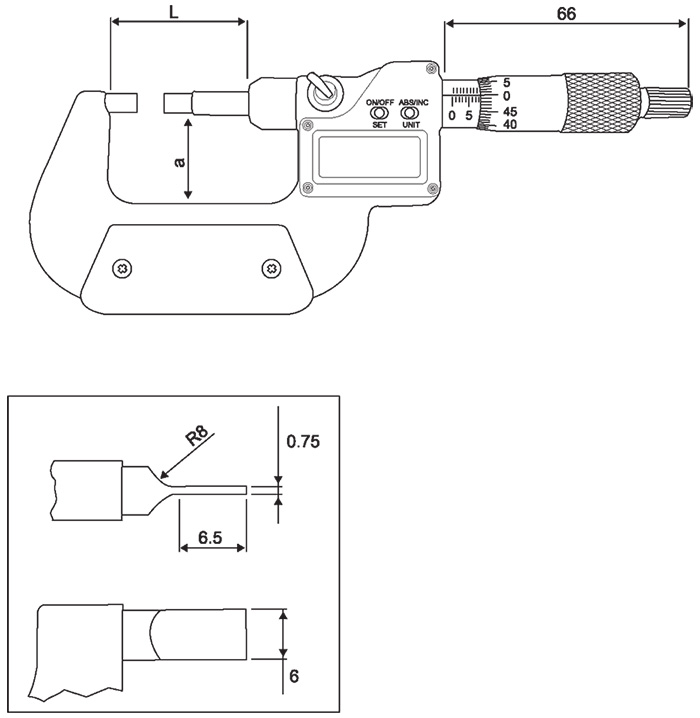 Digimatic Blade Micrometers - SPECIFICATIONS & DIMENSIONS