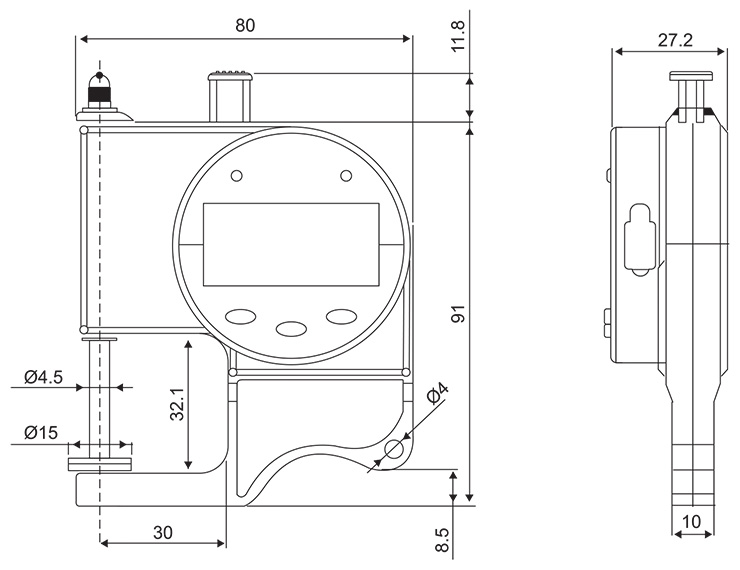 Digimatic Thickness Gauge - SPECIFICATIONS & DIMENSIONS
