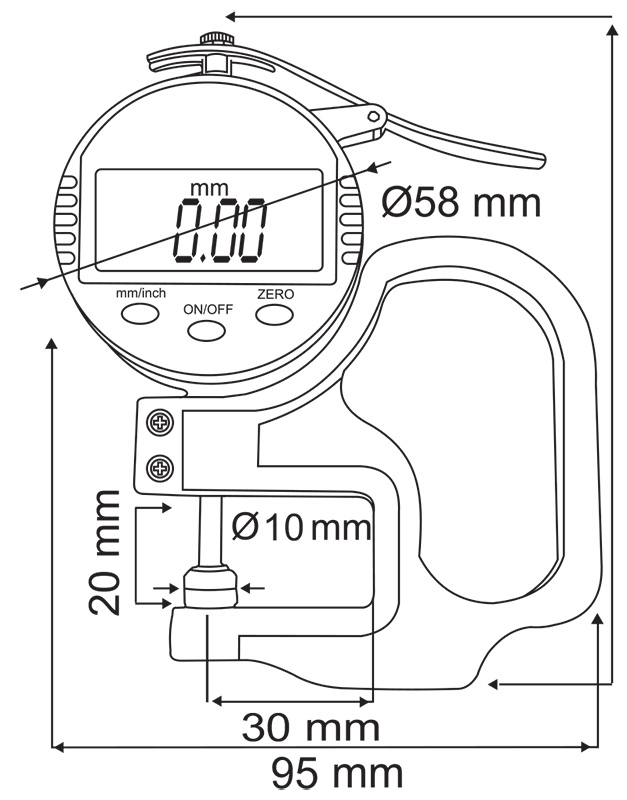 Digimatic Thickness Gauge - SPECIFICATIONS & DIMENSIONS